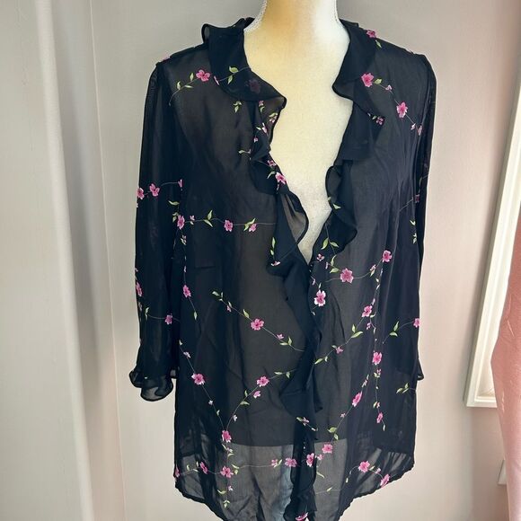 NWT Vintage Donna Ricco Sheer Top(size 14) - Picture 1 of 11